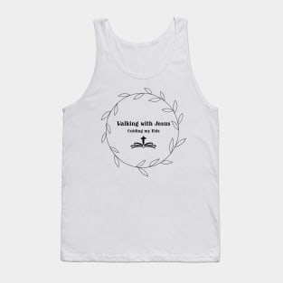 Walking with Jesus Guiding my Kids Christian Tank Top